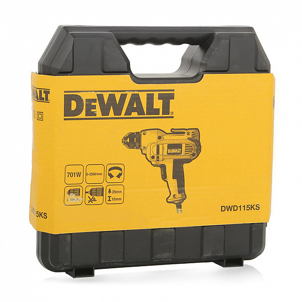 Дрель безударная DeWALT DWD115KS-QS 701Вт